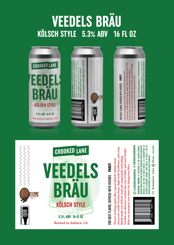 Veedels Bräu - Kölsch-style Ale (4-Pack of 16 oz. cans)